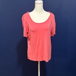 Vibrant Coral Short Sleeve Top
